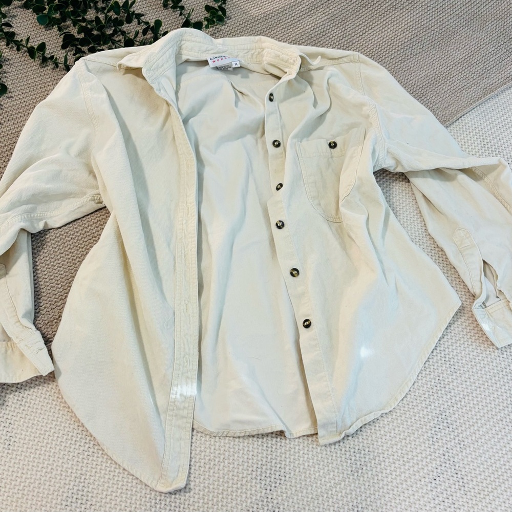 Cream Button Down Blouse
